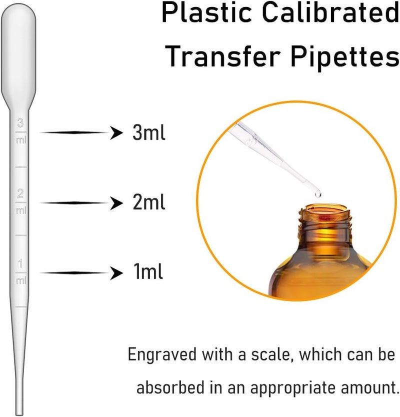 Bumobum Dropper Bottles, 4oz Amber Glass Eye Dropper Bottle for Essential Oils with Labels and Funnels, 12 Pack Tincture Bottles with Golden Top (Unbreakable Plastic Dropper with Measurements) - Image 5